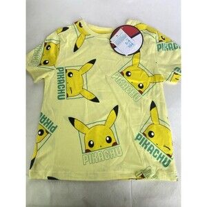 Pokemon Pikachu All Over Print Short Sleeve T-Shirt Boys Girls Size 3-4 Years
